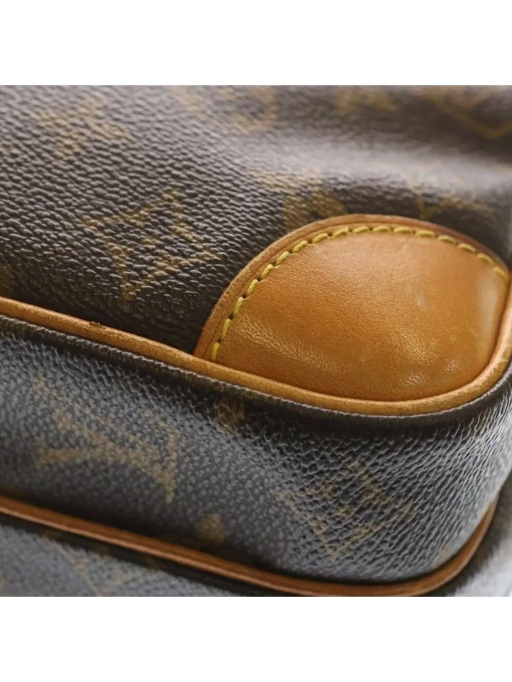Louis Vuitton Monogram Nile Shoulder Bag Brown Leather Gold